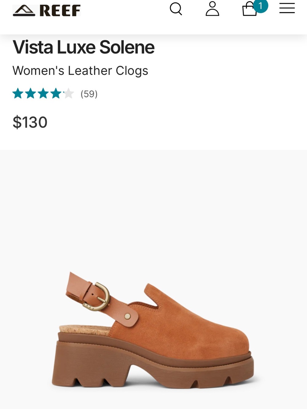 Reef Vista Women's Suede Platform Slingback Clogs - Brown/ chestnut